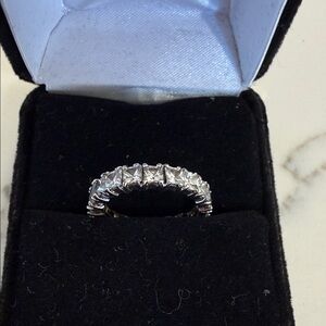 Diamonique Silver Eternity Women's Ring size 6